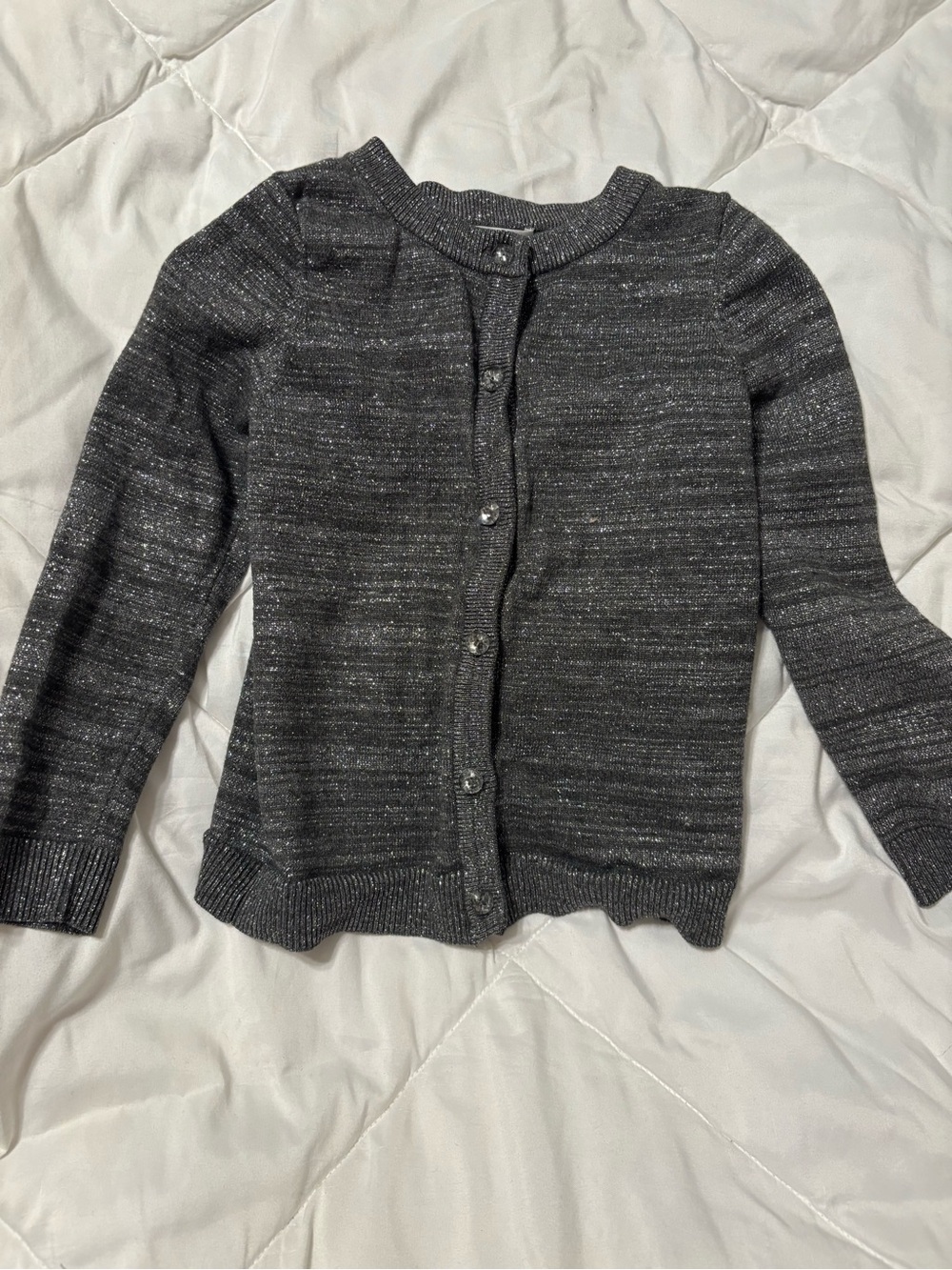 Milly Silver-Thread Gray Button Cardigan - Picture 13 of 14